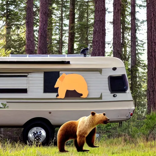 Image similar to a bear chasing a camper