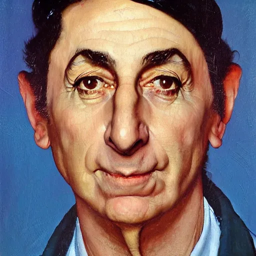 Image similar to a portrait painting of Martin Feldman. Painted by Norman Rockwell