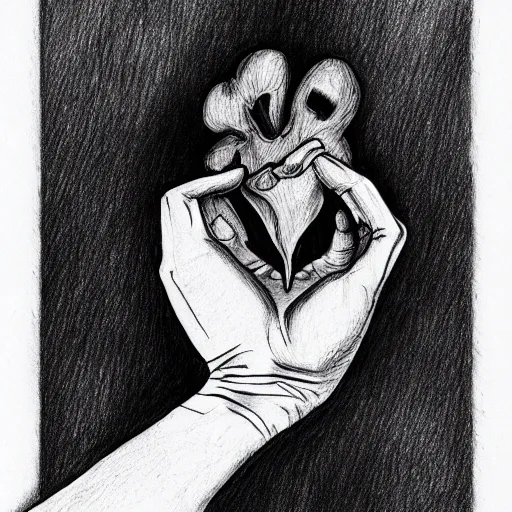 Image similar to drawing of hands ripping a heart into pieces, sadness, dark ambiance, concept by Godfrey Blow, featured on deviantart, sots art, lyco art, artwork, photoillustration, poster art
