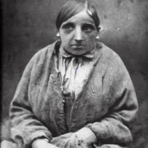 Image similar to first ever photograph of a person dressed as a potato discovered 1866 sepia vintage
