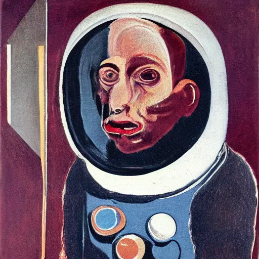 Image similar to portrait of First Man on Mars by Francis Bacon