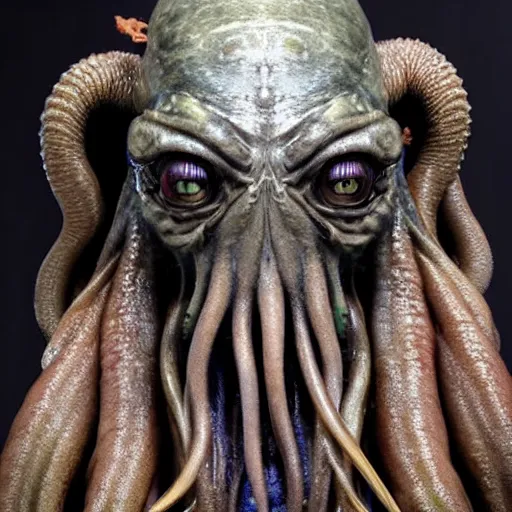 Image similar to uhd candid photo of cthulhu, with accurate features, uhd, studio lighting, correct face, photo by annie leibovitz