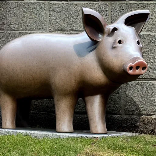 Prompt: photo of a pig statue 4 k, ultra hd
