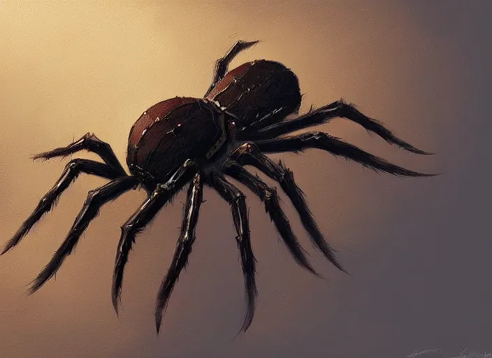 Prompt: concept art of spider, horror, oil painting by jama jurabaev, extremely detailed, brush hard, artstation, for aaa game, high quality, brush stroke