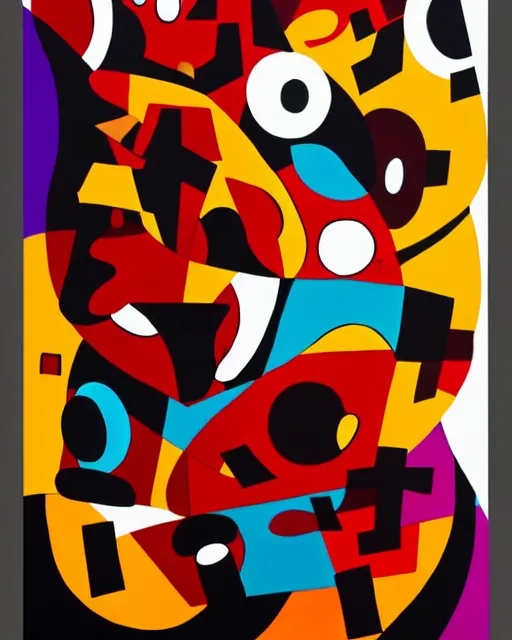 Image similar to rage, rage against the dying of the light | abstract art painting | high contrast | inspired by george condo | inspired by jean arp | trending on artstation