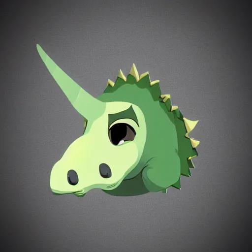 Image similar to 2d simplified triceratops head cute, popular on artstation, popular on deviantart, popular on pinterest