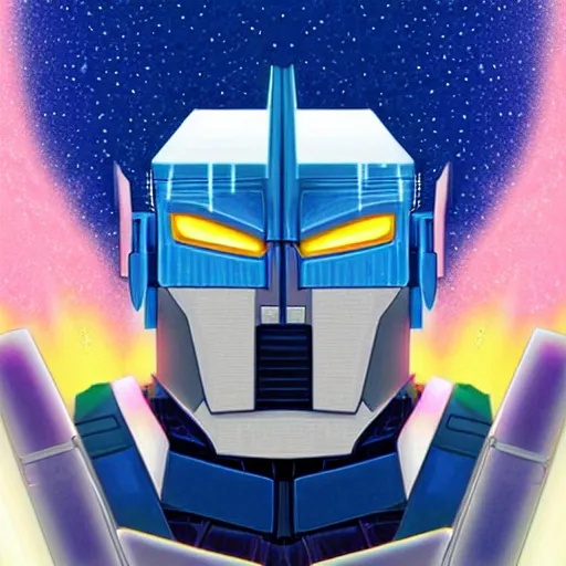 Image similar to optimus prime portrait by chiho aoshima, digital art