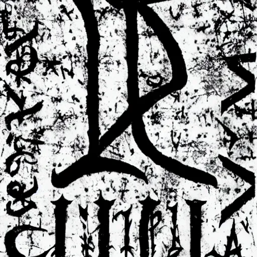 Image similar to black metal band font, unreadable