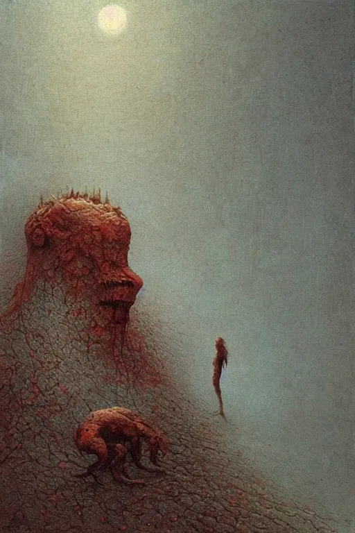 Image similar to a cacodemon realistic by beksinski