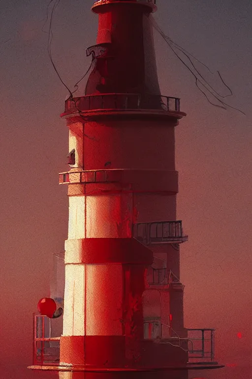 Image similar to a red and white lighthouse inside a clear bottle, very fancy whiskey bottle, intricate concept painting by tooth wu and wlop and beeple and dan mumford and greg rutkowski