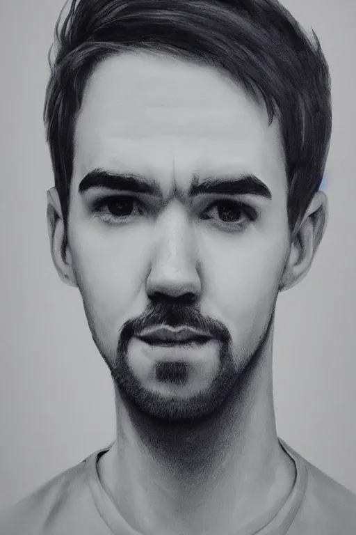 Prompt: Sean McLoughlin, Jacksepticeye, Irish Youtuber, solo portrait, gigachad, grayscale 🎨🖌️