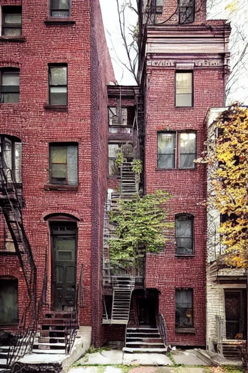 Image similar to (((((a ramshackle Manhattan brick brownstone deep in the forest))))) by Amin Faramarzian!!!!!!!!!!!!!!!!!!!!!!!!!!!