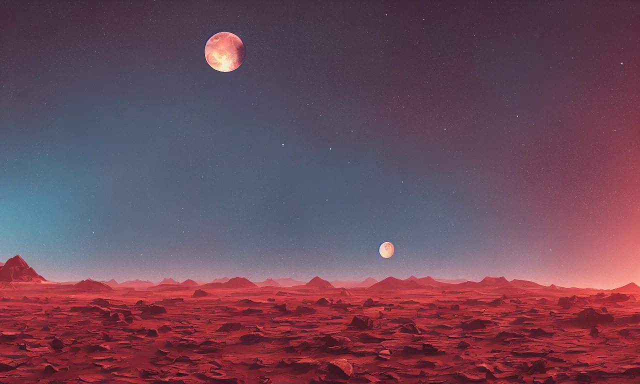 Image similar to mars and moon ground by alena aenami artworks in 4 k