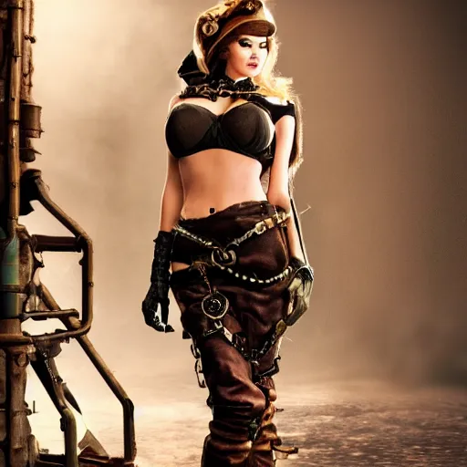 Image similar to full body photo kate upton steampunk rogue, highly detailed, 4k, HDR, award-winning photo