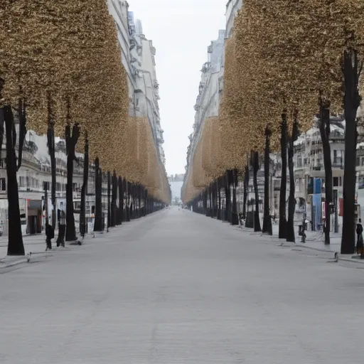 Image similar to the empty grands boulevard in paris in the year 2 0 2 0