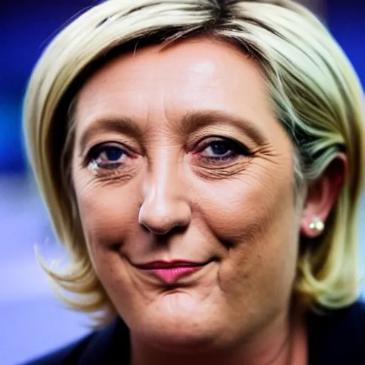 Prompt: Marine Le Pen cosplaying Adolf Hitler
