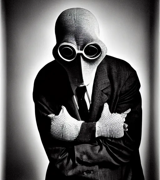 Image similar to portrait of the invisible man, angry look, dark background, studio light, hdr, nikon 2 4 mm f / 1. 8 g, by sebastiao salgado
