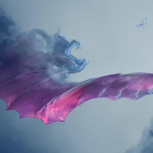 Image similar to muted colorful smoke reminiscent of racing dragons wings outstretched, smoke, parlor, cgsociety