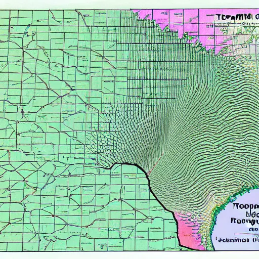 Prompt: topographic map of texas interstates. copyright rand