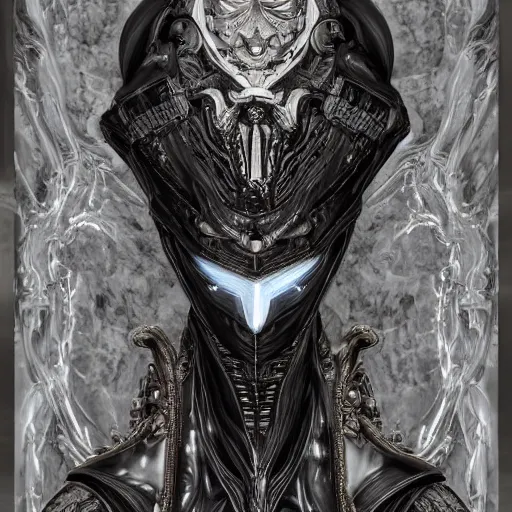 Prompt: trigun, highly detailed, symmetrical long head, smooth marble surfaces, detailed ink illustration, raiden metal gear, cinematic smooth stone, deep aesthetic, concept art, post process, 4k, carved marble texture and silk cloth, latex skin, highly ornate intricate details, in the style of hr giger