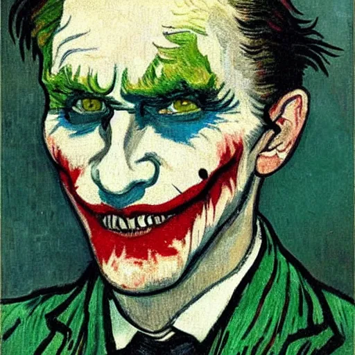 Prompt: joker painted by vincent van gogh, highly detailed, intricate, painted