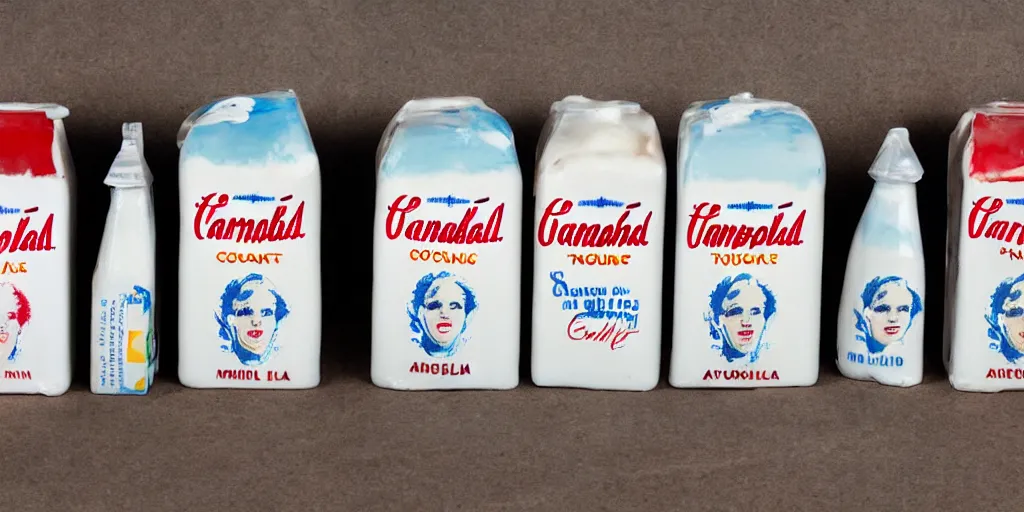 Prompt: a carton of milk in the style of andy warhol