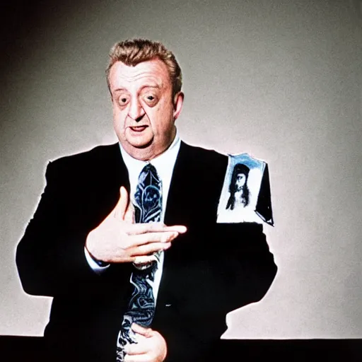 Image similar to rodney dangerfield, death metal