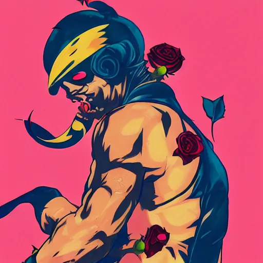 Image similar to Claw of Street Fighter 4 profile picture by Sachin Teng, asymmetrical, Organic Painting , Claw, Vega Mask, Violent, Dark, Roses Background, Snake, Powerful, geometric shapes, hard edges, energetic, graffiti, street art:2 by Sachin Teng:4