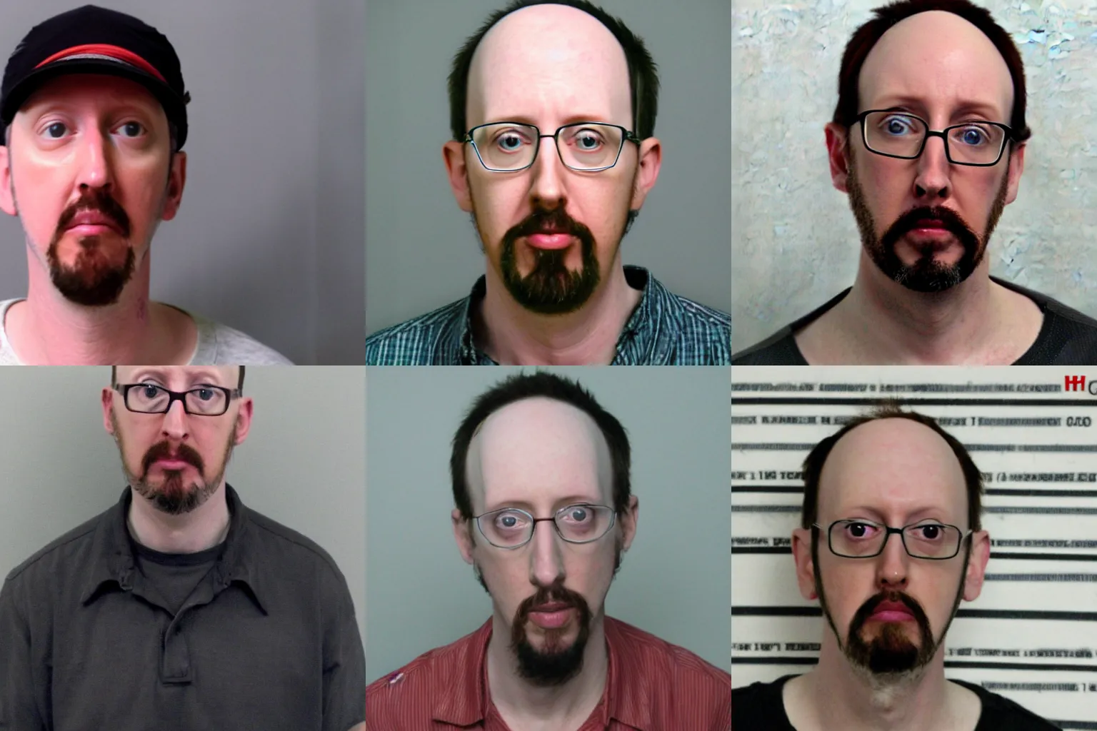 Prompt: Doug Walker mugshot