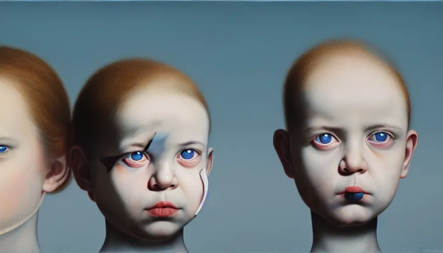 Image similar to the two complementary forces that make up all aspects and phenomena of life, by Gottfried Helnwein