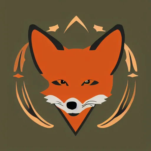 Prompt: military logo that involves foxes, mountains, and crown