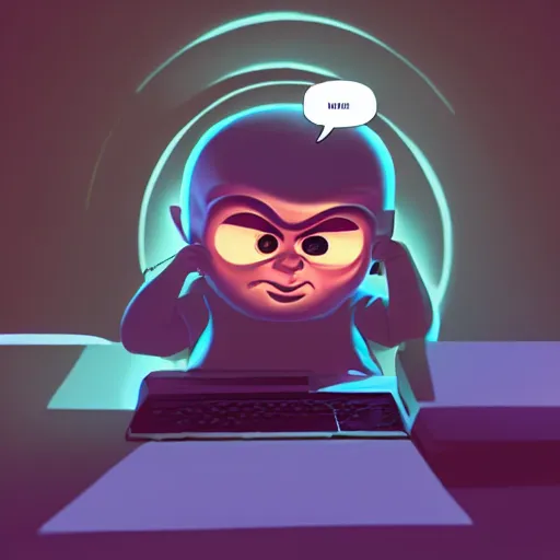 Image similar to An angry baby hacker, art by beeple