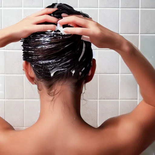 Prompt: women's hair stuck on the side of the shower.