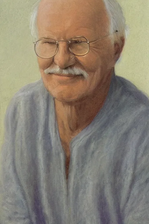 Prompt: a portrait of a Carl Jung, peaceful, pastel, subtle, serene
