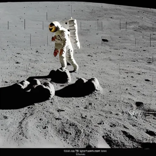 Image similar to a man doing a backend on the moon