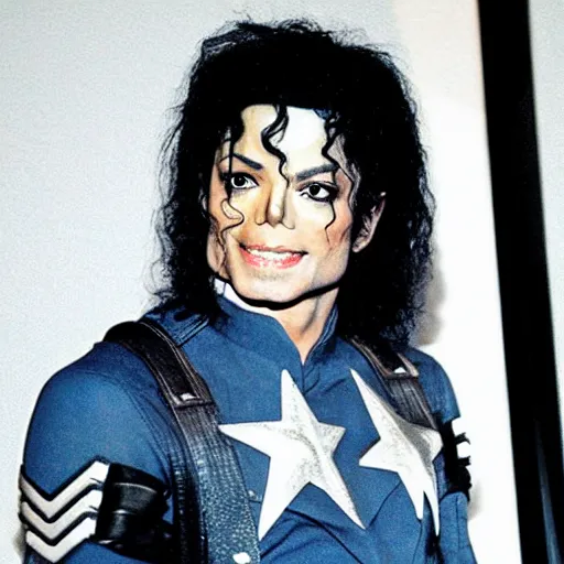 Prompt: michael jackson as captain america