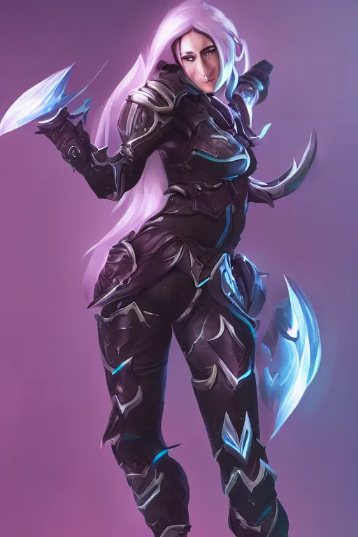 Image similar to A female league of legends character, fullbody art, wearing fully kitted black armor, character concept, dynamic posing, 8k, trending on artstation