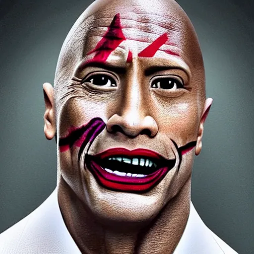 Image similar to Dwayne Johnson as Joker