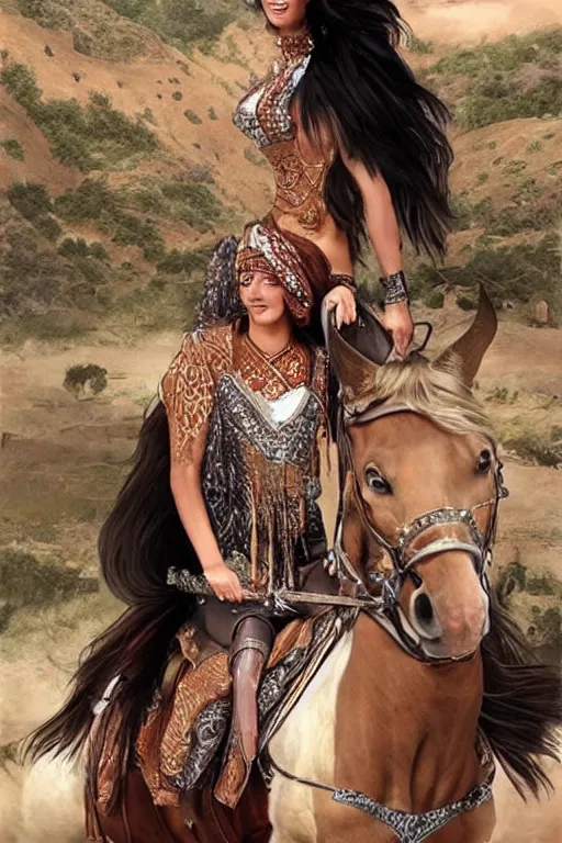 Image similar to hyperrealistic pictures from middle eastern woman ride horse, super highly detail