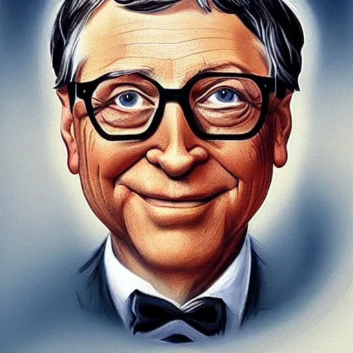 Image similar to bill gates as a demon painted by Goya.