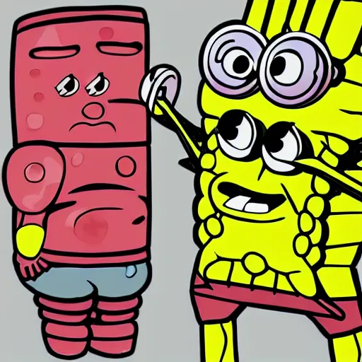 Prompt: muscle SpongeBob