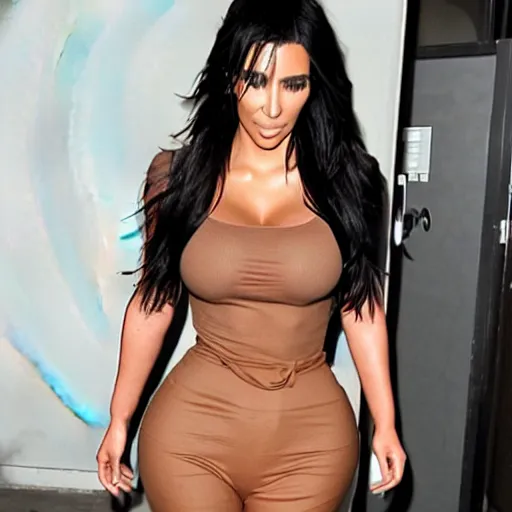 Image similar to kim kardashian with enhanced body features