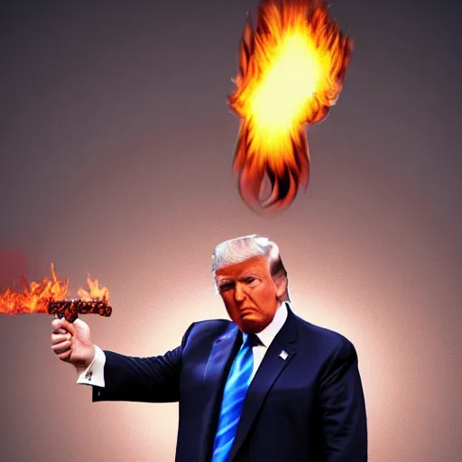 Image similar to donald trump casting fireballs,