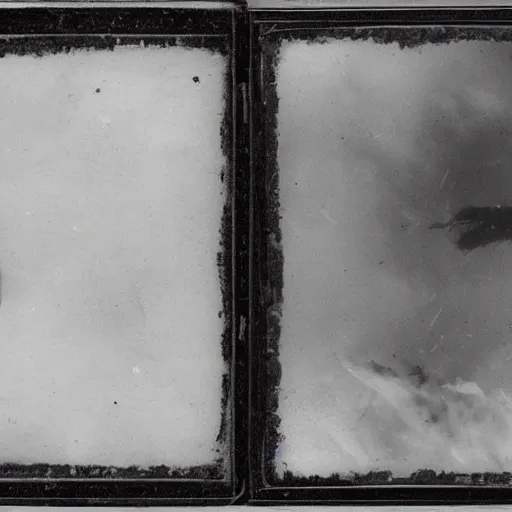 Prompt: tintype photo of a hurricane