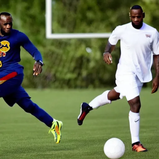 Prompt: Lebron james playing Soccer,8k,