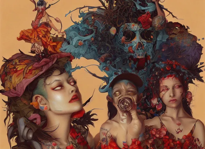 Image similar to beautiful hiphop summer day, by Gerald Brom, James Jean, Krenz Cushart, Yuumei, Death Burger. trending on Artstation, 8k, masterpiece, graffiti paint, fine detail, full of color, intricate detail, golden ratio illustration