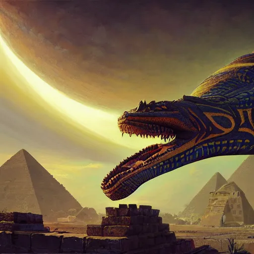 Image similar to highly detailed portrait of sobek the egyptian god, intricate alien technology, stephen bliss, unreal engine, fantasy art by greg rutkowski, loish, rhads, ferdinand knab, makoto shinkai and lois van baarle, ilya kuvshinov, rossdraws, tom bagshaw, global illumination, radiant light, detailed and intricate environment