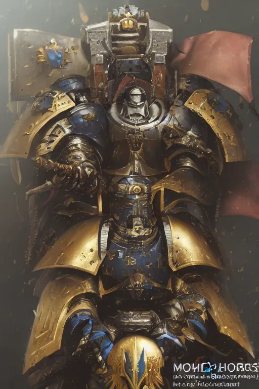 Image similar to armor portrait heros warhammer 4 0 k horus heresy fanart - the primarchs emperor by johannes helgeson animated with vfx concept artist & illustrator global illumination ray tracing hdr fanart arstation zbrush central hardmesh 8 k octane renderer comics stylized