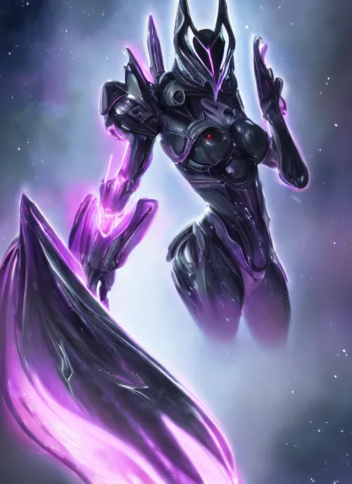 Image similar to cinematic goddess close shot, galactic sized proportional stunning beautiful hot female warframe, sleek mecha female dragon head, metal ears, led purple eyes, smooth fuschia skin, smooth silver armor, floating in space, holding a galaxy, epic proportions, epic size, epic scale, furry art, dragon art, giantess art, warframe fanart, furaffinity, octane