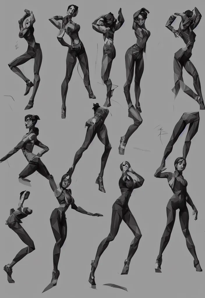 Reference for female art poses on Craiyon